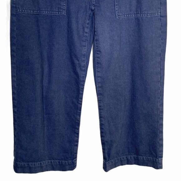 American Eagle Wide Leg Crop Blue Denim Jeans Size 0 X Short - Picture 3 of 11